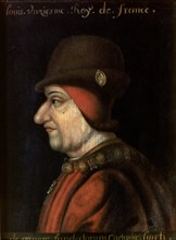 Louis XI of France (1423-1483), The Prudent. House of Valois. Portrait. Anonymous author.
