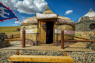 Gers and Scenery at the 13th Century Village Attraction in Mongolia.