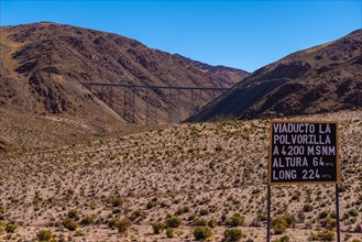 Viaducto La Polvorilla, 4200m ALS, final station of the "Tren a las Nubes" or "Train to the Clouds" Province of Salta, Andes, Argentina, Latin America