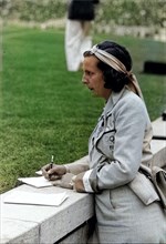 Summer Olympics 1936 - Germany, Third Reich - Olympic Games, Summer Olympics 1936 in Berlin. German film director Leni Riefenstahl at the Olympic arena. Image date August  1936. Photo Erich Andres