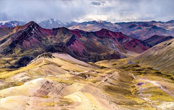 Landscape at Vinicunca Rainbow Mountain in Peru