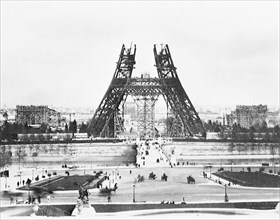 Pierre Petit - Building of the Eiffel Tower - 1888 - Eiffel Tower under construction