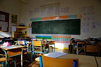 Stock photo of the inside of a typical French Village school