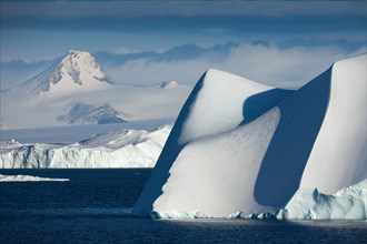 Icebergs in Antarctica in the summer