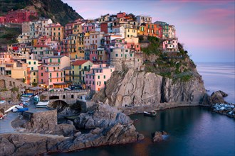 Manarola, Italy, Europe, Liguria, Cinque Terre, sea, Mediterranean Sea, coast, steep coast, village, houses, homes, rocks, cliff