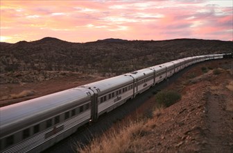 May 08, 2008 - Alice Springs, Northern Territory, Australia - The Ghan is a passenger train operating between Adelaide, Alice Springs, and Darwin on the Adelaide-Darwin railway in Australia. Operated ...