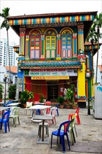 Colourful Tan Teng Niah heritage building in Little India, Singapore.