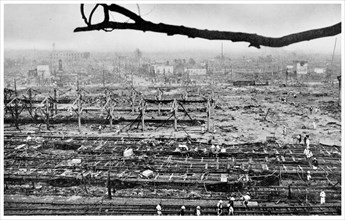 1923 Yokohama after Earthquake where Tokyo Railway Station lies in ruins