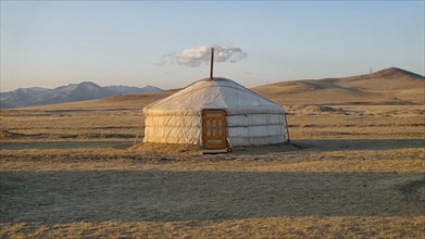 A ger in the Mongolian countryside.