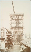 [Assemblage of the Statue of Liberty in Paris, showing the b...