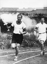 May 10, 1936 - Berlin, Germany - Athletes carrying the torch at the Opening ceremony of the Olympics in Berlin. (Credit Image: © KEYSTONE Pictures USA/ZUMAPRESS.com)