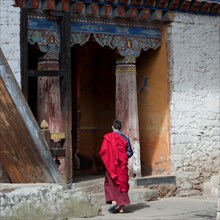 Monk at the Wangdichholing Palace Bumthang District, Chokhor Valley, Bhutan