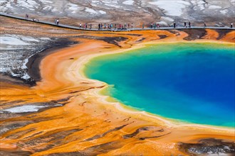 Grand Prismatic Spring, in Midway Geyser Basin. Yellowstone National Park, Wyoming, United States of America.
