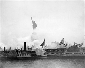 Statue of Liberty, 1886. Inauguration of the The Statue of Liberty on 28th October 1886