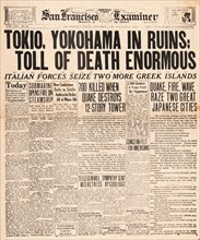 1923 San Francisco Examiner front page Japan hit by massive earthquake