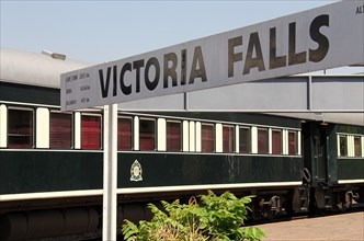 Rovos Rail train at Victoria Falls Station in Zimbabwe