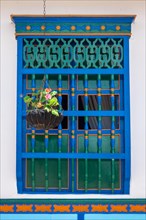Colorful wooden window