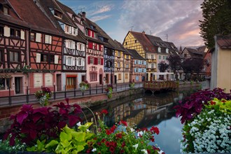 City of Colmar. Cityscape image of old town Colmar, France during sunset.
