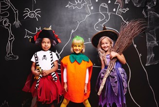 Group of kids at halloween