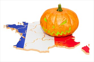 Halloween in France concept, 3D rendering isolated on white background