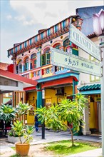 Colourful building in Little India, Singapore