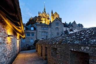 Evening at Mont Saint-Michel. Normandy, France, Europe.