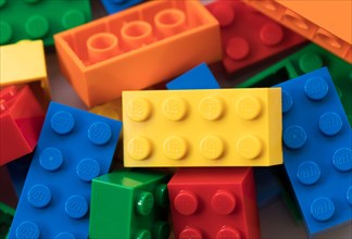 Classic Coloured Lego Bricks - Macro