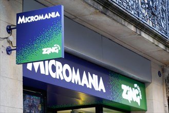 Bordeaux , Aquitaine  France - 12 25 2020 : Micromania Zing logo shop and text sign of biggest store video game retailer chain in France