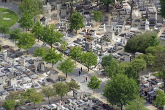 Aerial view of Montparnasse cemetery Paris France