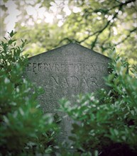 The grave of Nadar the photographer in Pere Lachaise Cemetery in the city Of Paris In France In Europe