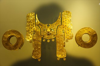 Pieces of goldsmith work, Gold museum, Bogota, Colombia, America