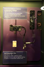 Fixed Surveillance spy camera showing at International Spy Museum.Washington D.C.USA