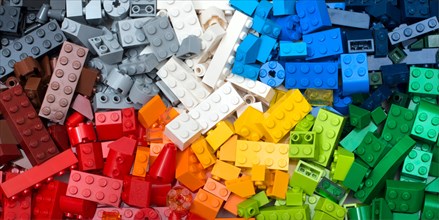 . Colorful LEGO background header.