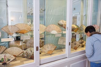 England, London, Greenwich, The Fan Museum, Display of Historical Fans