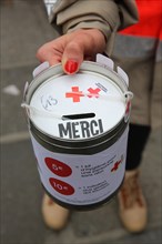 Red cross donation box. france.
