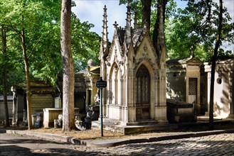 Tombs of Montmartre Cemetery in Paris