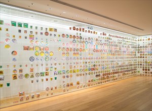The Instant Noodles History Cube exhibit at the Cupnoodles Museum (Momofuku Ando Instant Noodles Museum) in Yokohama, Japan.