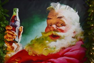 Orlando, Florida.; November 24, 2018. Vintage painting of Santa Claus in International Drive area.