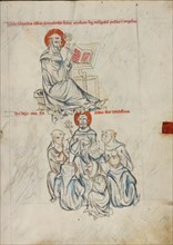 Bernard of Clairvaux Writing, Bernard Preaching to Brothers of the Order, Unknown maker, Silesia, Poland, 1353 reimagined