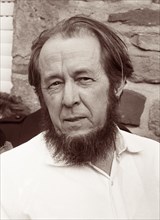 Russian writer Aleksandr Solzhenitsyn in 1974, after being exiled from the Soviet Union, in Langenbroich, West Germany where he was staying in the home of writer Heinrich Böll.