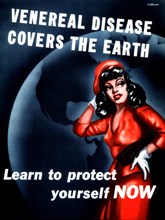 STD Poster, Venereal Disease Covers the Earth