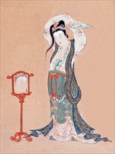 Japan: 'A Chinese Beauty'. Hanging scroll painting by Maruyama Okyo (12 June 1733 - 31 August 1795), 18th century.

Maruyama Okyo, born Maruyama Masataka, was an artist of the Edo Period who specialis...
