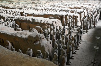 Terracotta Army, funerary sculptures buried with Emperor Qin Shi Huang in 210-209 BC, UNESCO World Heritage Site, Xian, Shaanxi, China, Asia