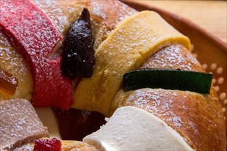 Traditional mexican "Rosca de Reyes" bread
