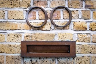 A funny letter box in the shape of a face