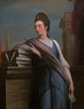 Catharine Macaulay (1731-1791), later Catharine Graham. British political writer and historian. Portrait by Robert Edge Pine (c. 1730-1788). Macaulay is shown dressed as a Roman matron to indicate her...