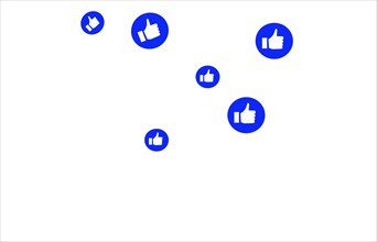 Like icon blue on white background for use it in social network