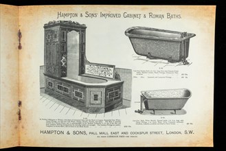 Victorian advertising pamphlet (replica) for bathroom cisterns & decorations from Hampton & Sons of Pall Wall East London.