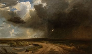 Karoly Lotz
Ecole hongroise
Pluie d'orage sur la plaine (Rainstorm on the plain)
1861
Huile sur