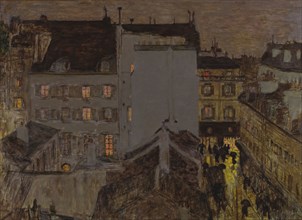 Pierre Bonnard, Montmartre in the rain, painting in oil on canvas, 1897